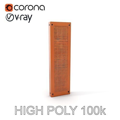 Perforated Metal Panel Wall Model Pack Low-poly 3D model