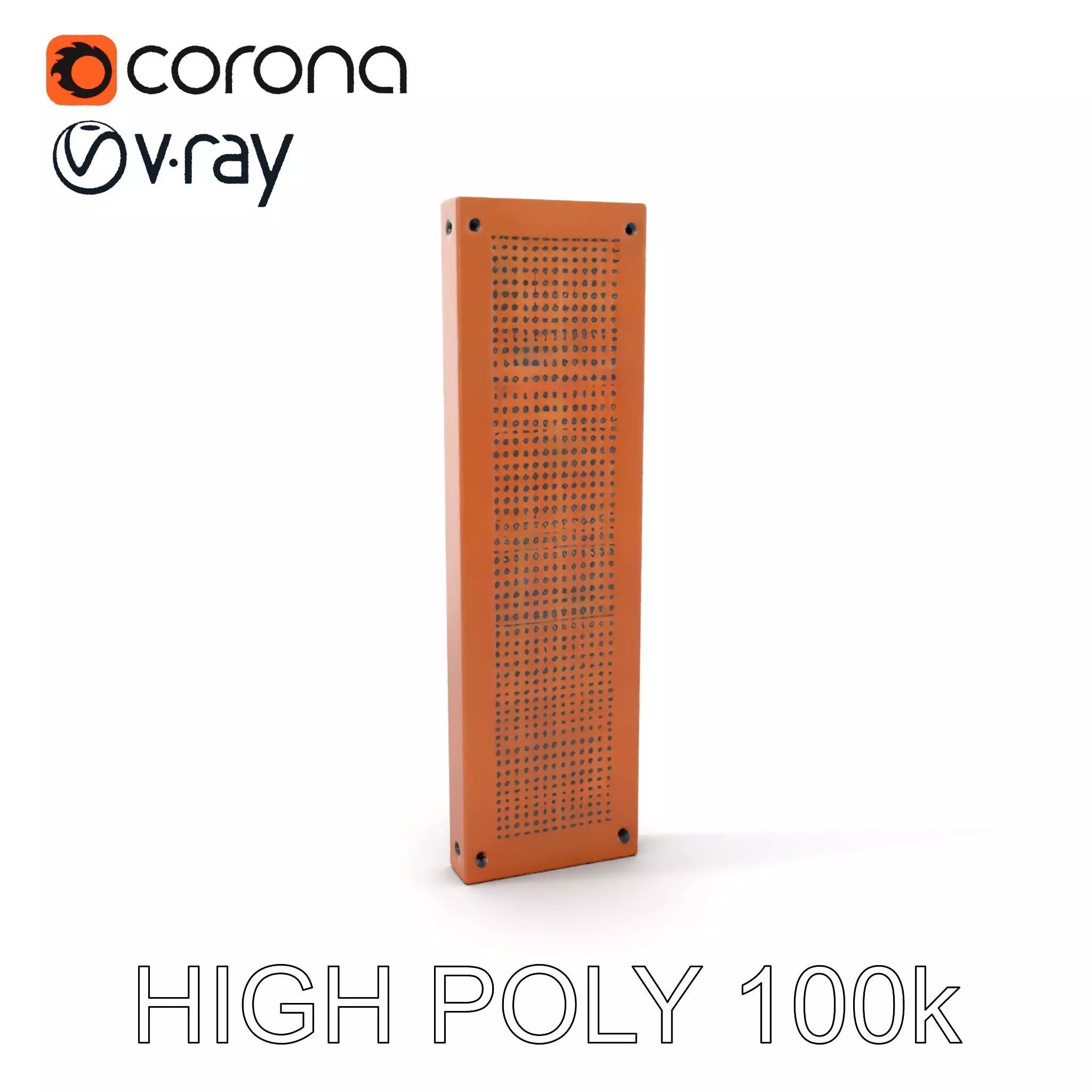 Perforated Metal Panel Wall Model Pack Low-poly 3D model_0