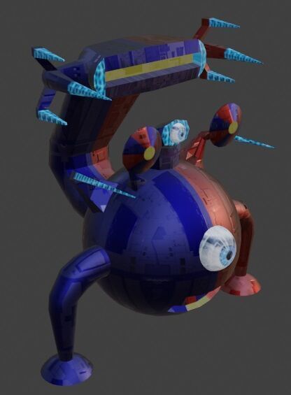 Sci-Fi Robot Enemy 001 Low-poly 3D model_4