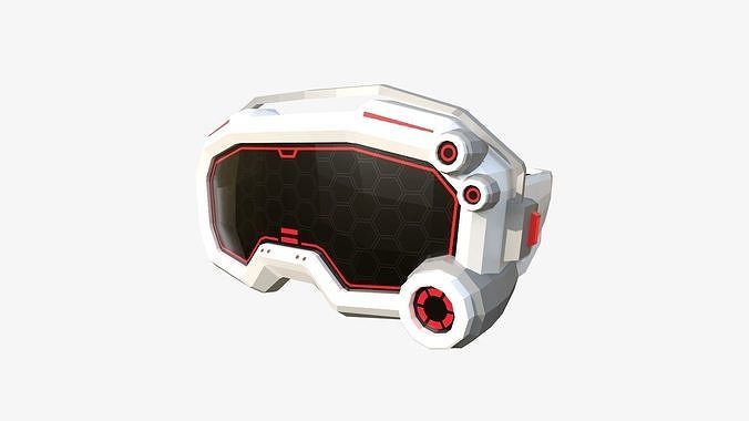 SciFi Glasses Low Poly A08 - Character Design Low-poly 3D model
