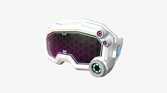 SciFi Glasses Low Poly A07 - Character Design Low-poly 3D model