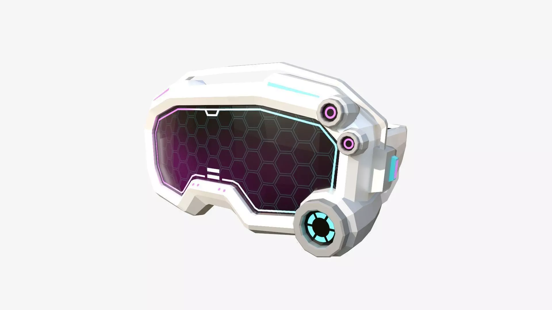 SciFi Glasses Low Poly A07 - Character Design Low-poly 3D model_0