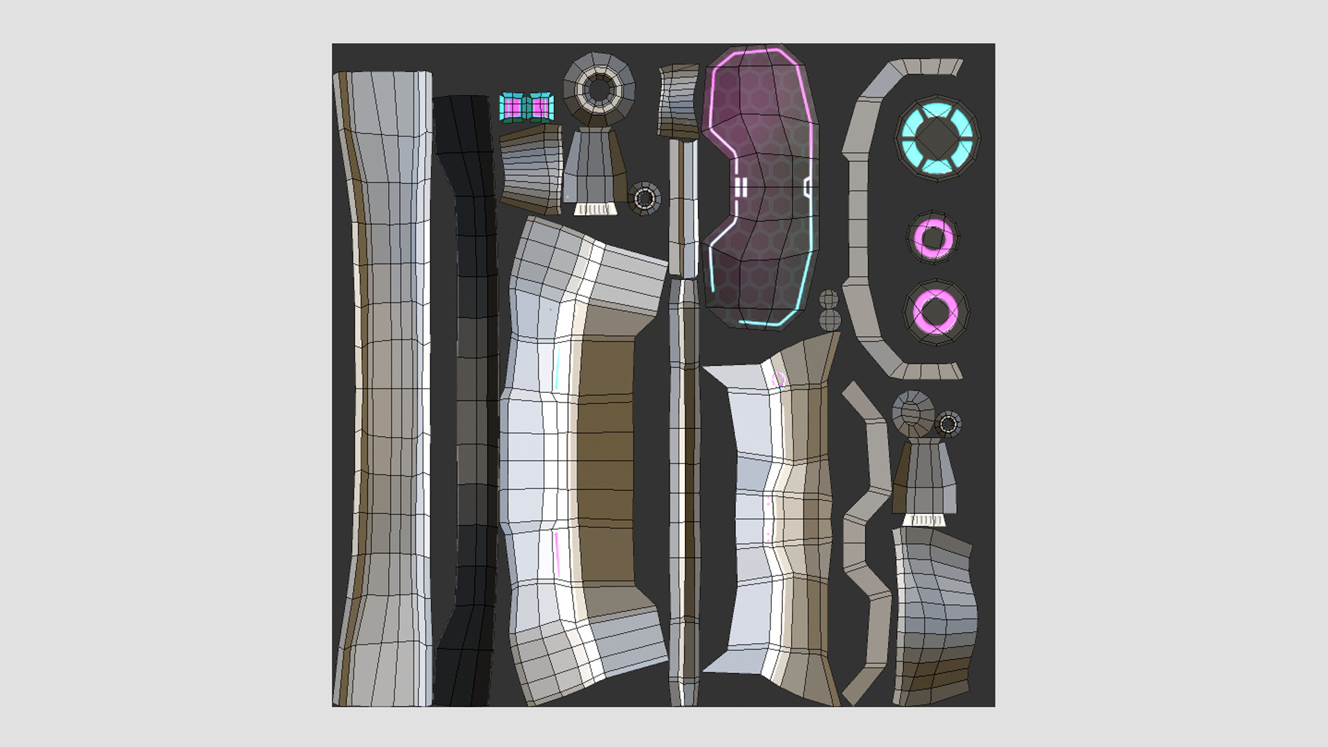 SciFi Glasses Low Poly A07 - Character Design Low-poly 3D model_5