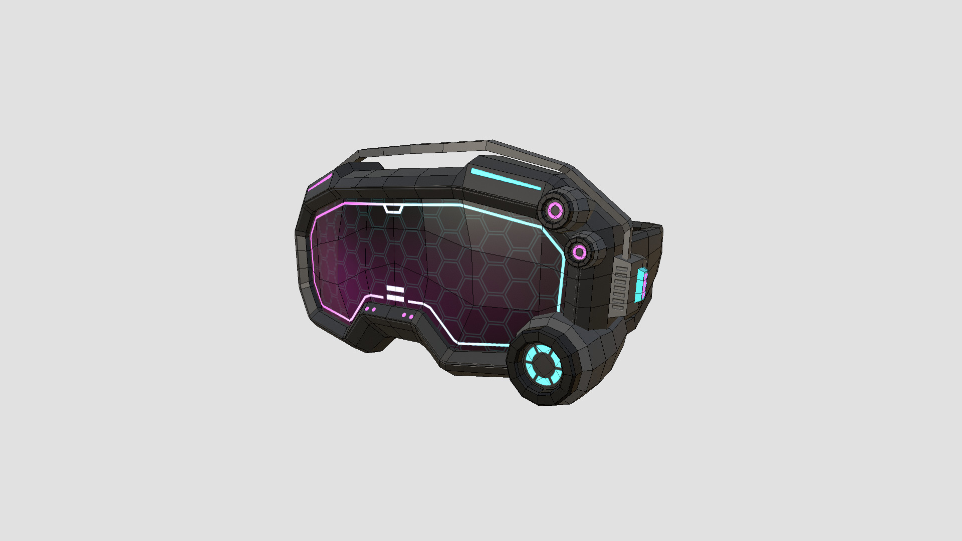 SciFi Glasses Low Poly A06 - Character Design Low-poly 3D model_6