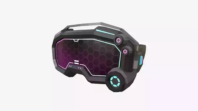 SciFi Glasses Low Poly A06 - Character Design Low-poly 3D model
