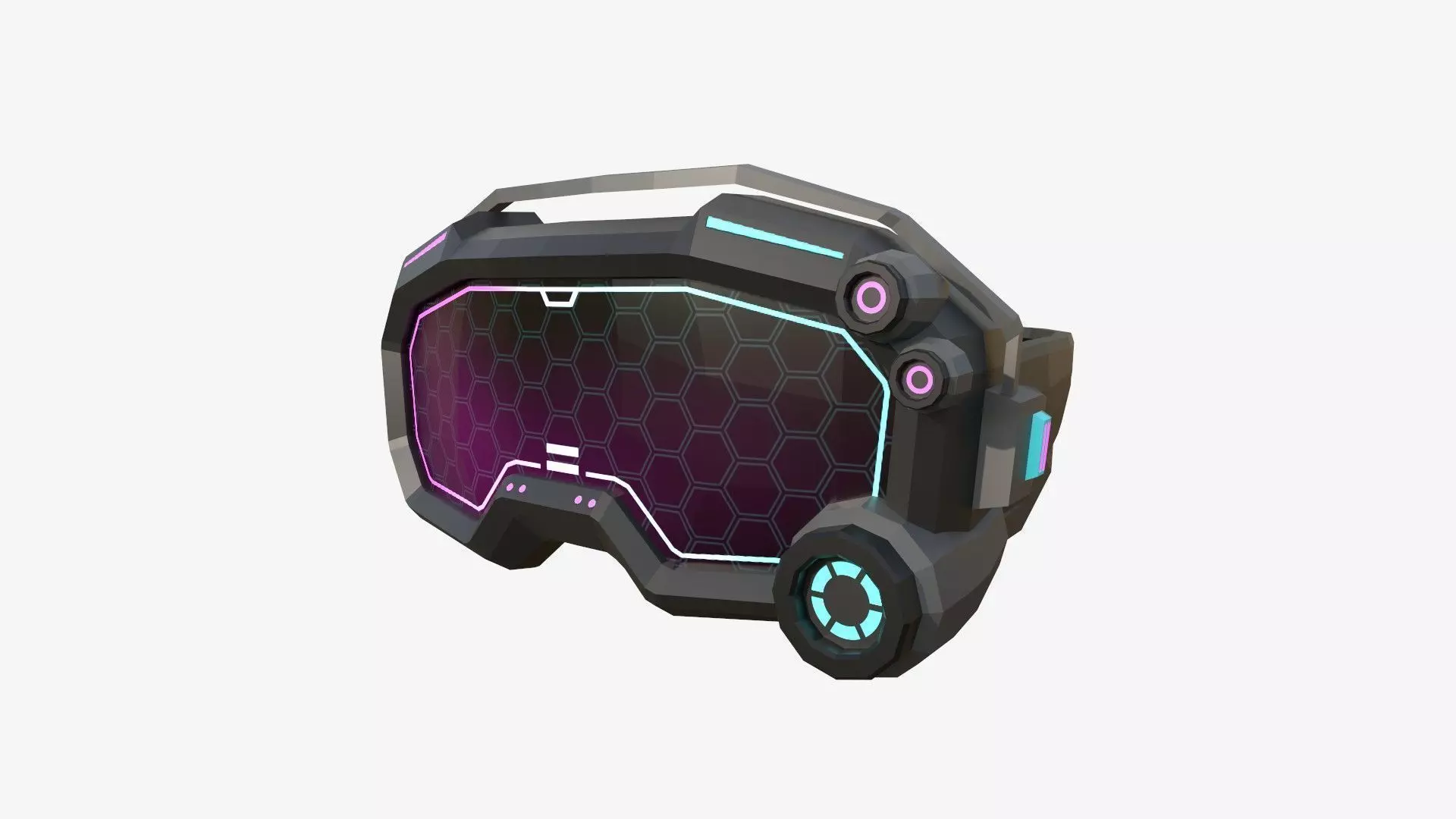 SciFi Glasses Low Poly A06 - Character Design Low-poly 3D model_0