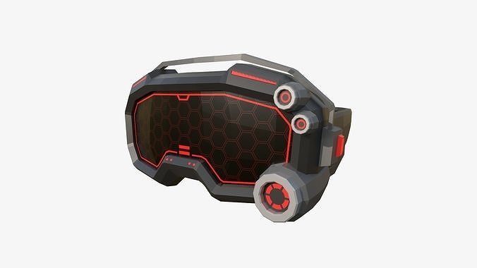 SciFi Glasses Low Poly A04 - Character Design Low-poly 3D model