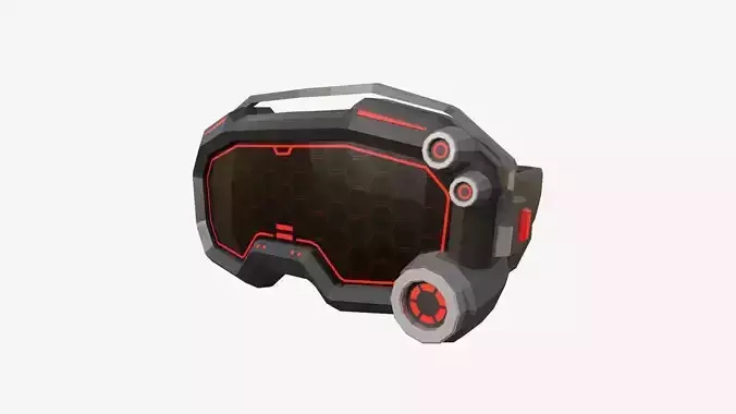SciFi Glasses Low Poly A04 - Character Design Low-poly 3D model