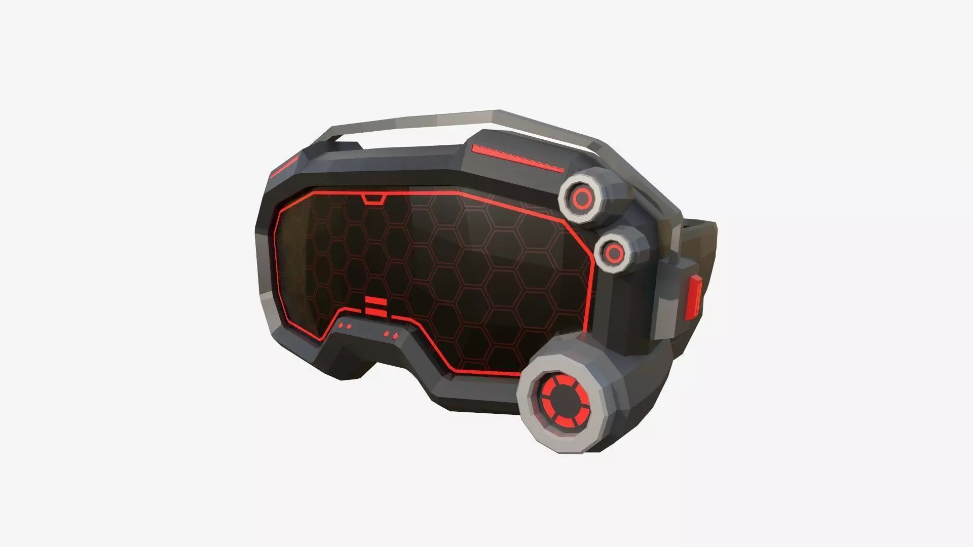 SciFi Glasses Low Poly A04 - Character Design Low-poly 3D model_0