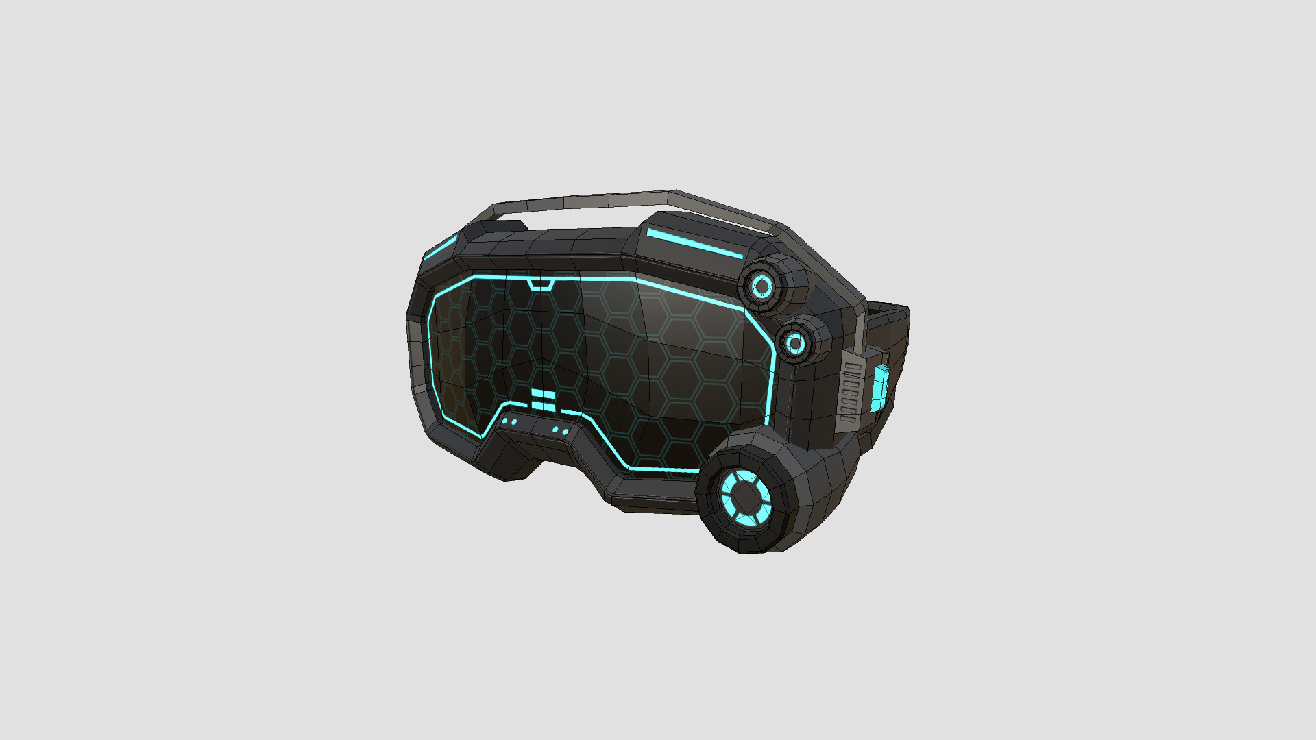 SciFi Glasses Low Poly A03 - Character Design Low-poly 3D model_6