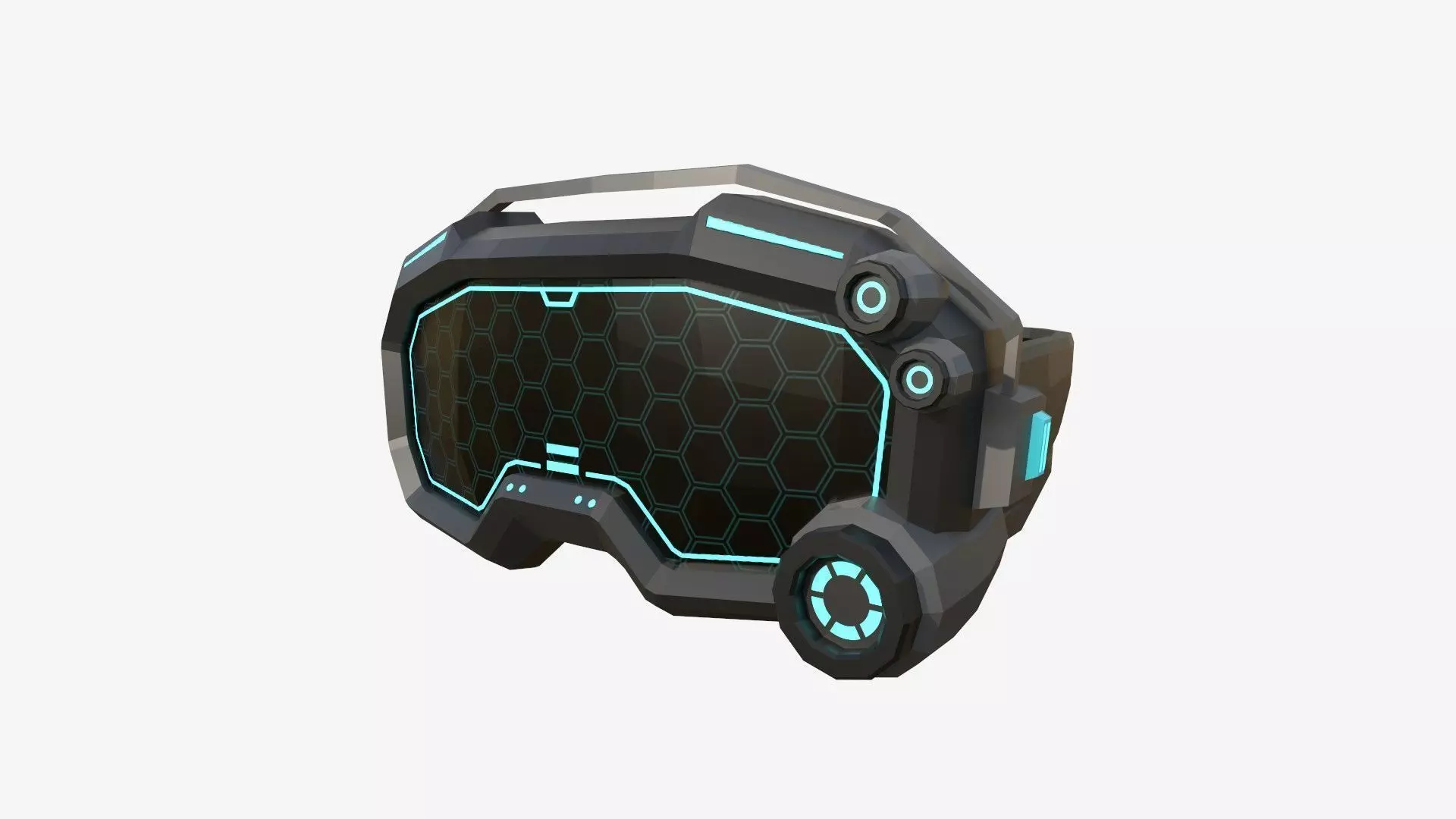 SciFi Glasses Low Poly A03 - Character Design Low-poly 3D model_0