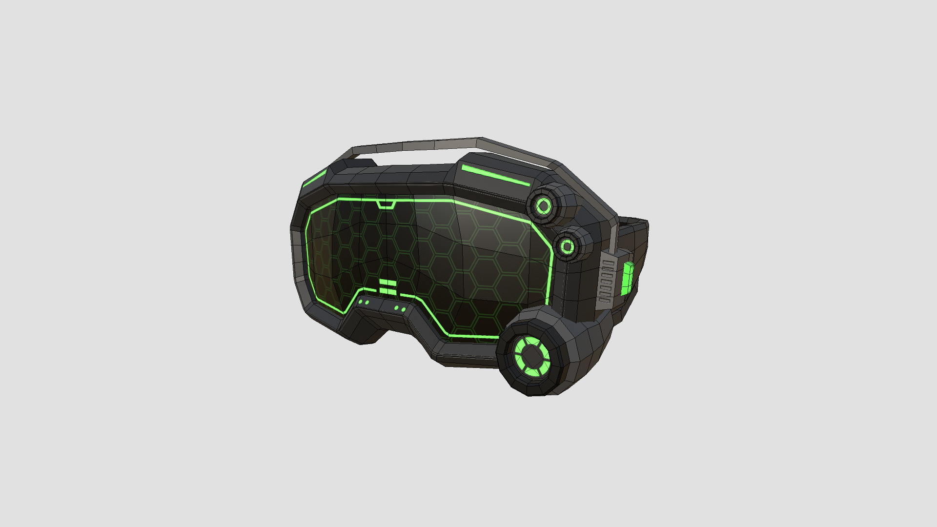 SciFi Glasses Low Poly A02 - Character Design Low-poly 3D model_6