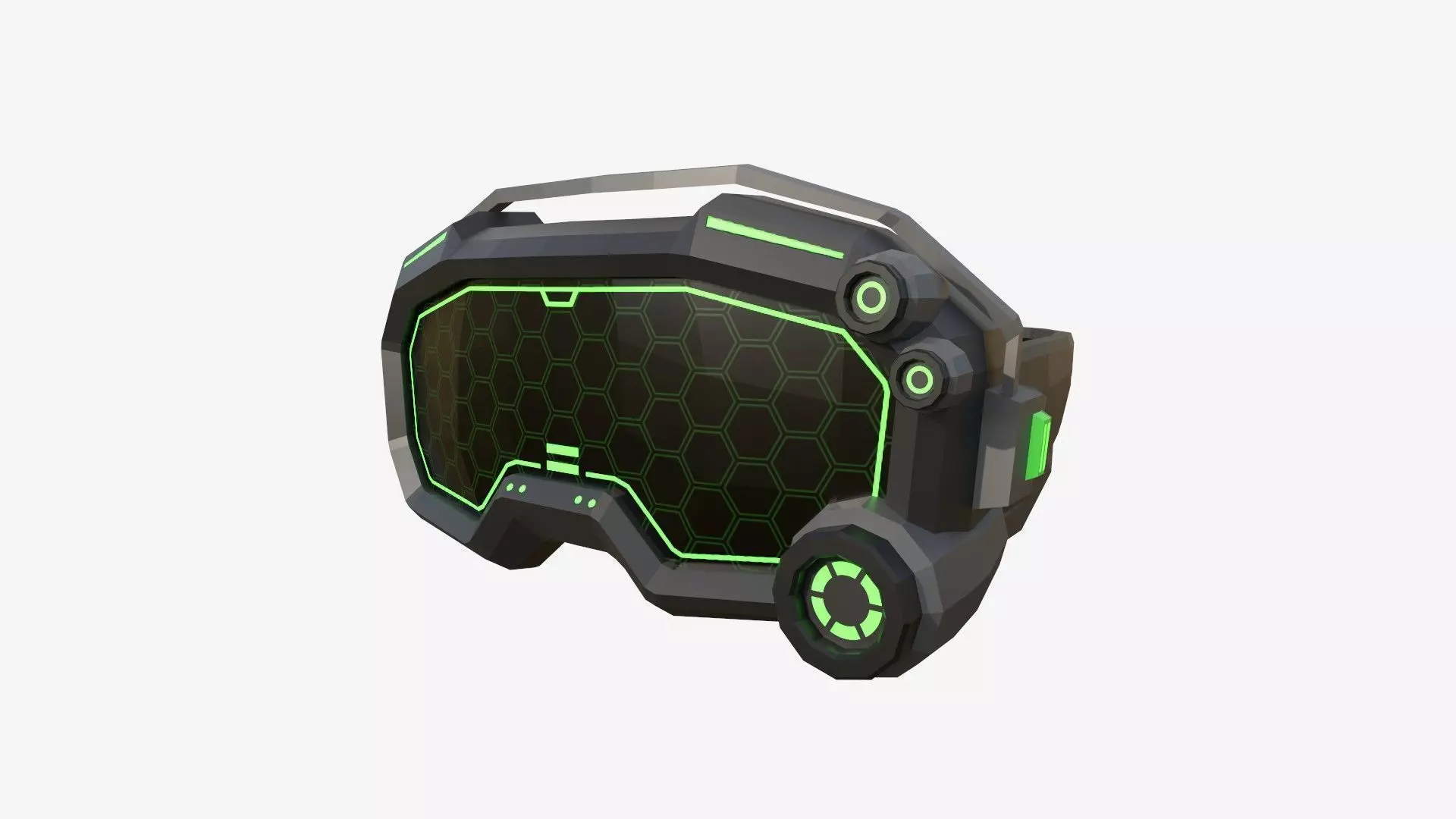 SciFi Glasses Low Poly A02 - Character Design Low-poly 3D model_0