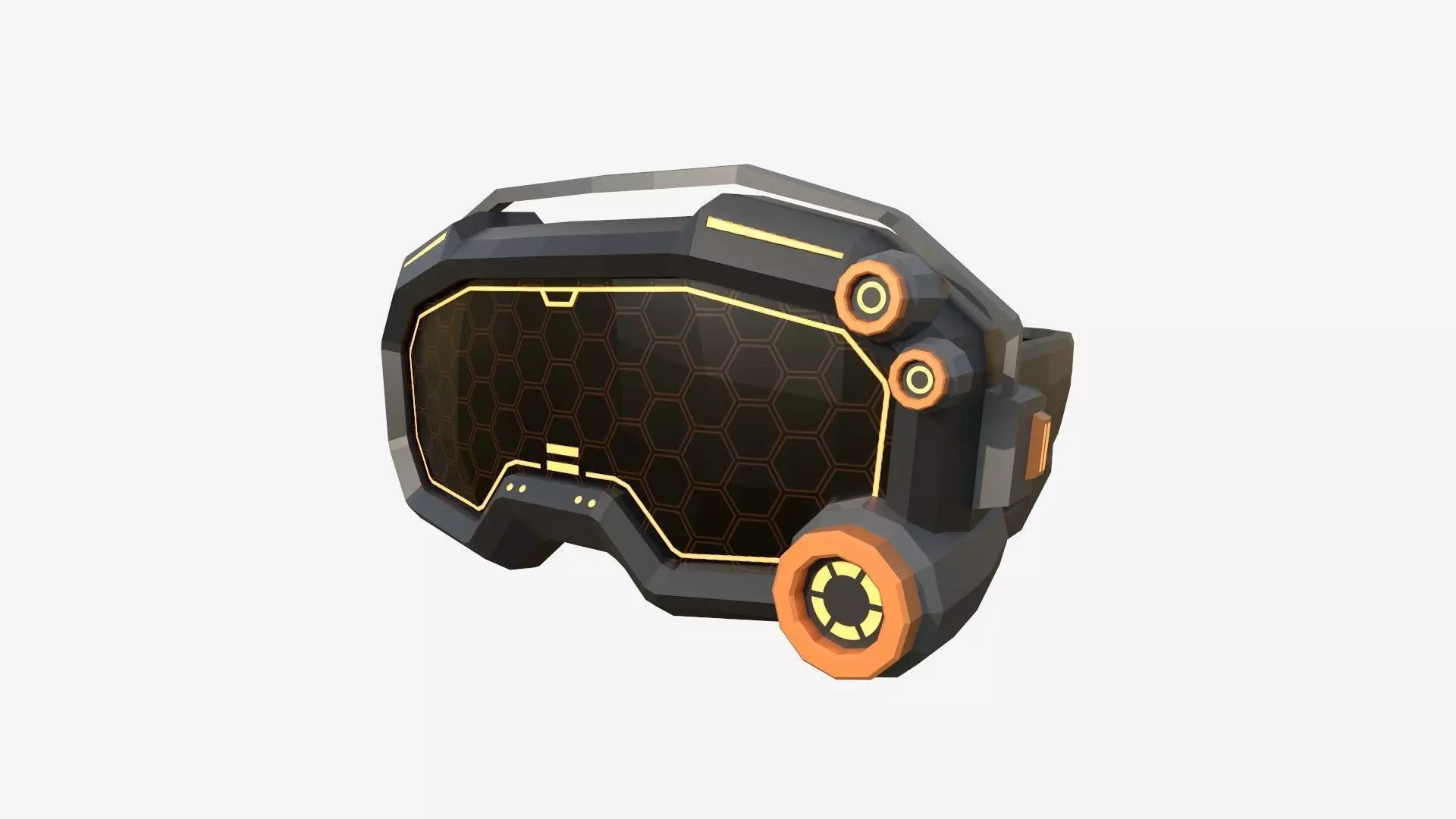 SciFi Glasses Low Poly A01 - Character Design Low-poly 3D model_0