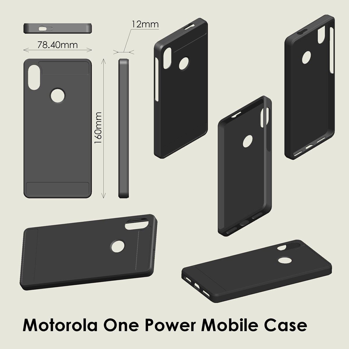 Mobile Case Motorola One Power 3D print model_4