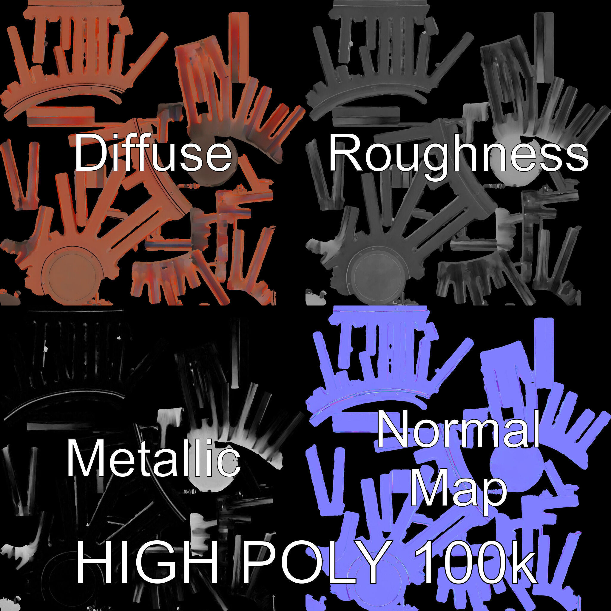 Urban Metal Trash Can Model Pack Low-poly 3D model_2