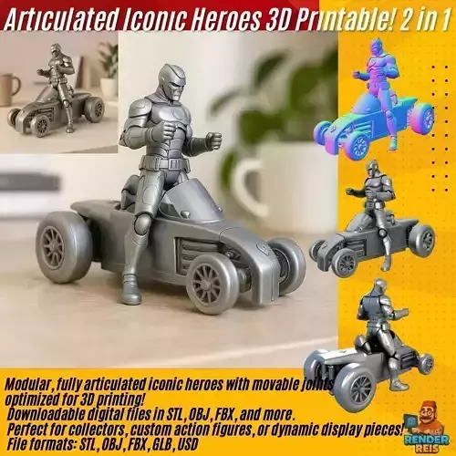 Armored Superhero Driver  Futuristic Racer  3D print model