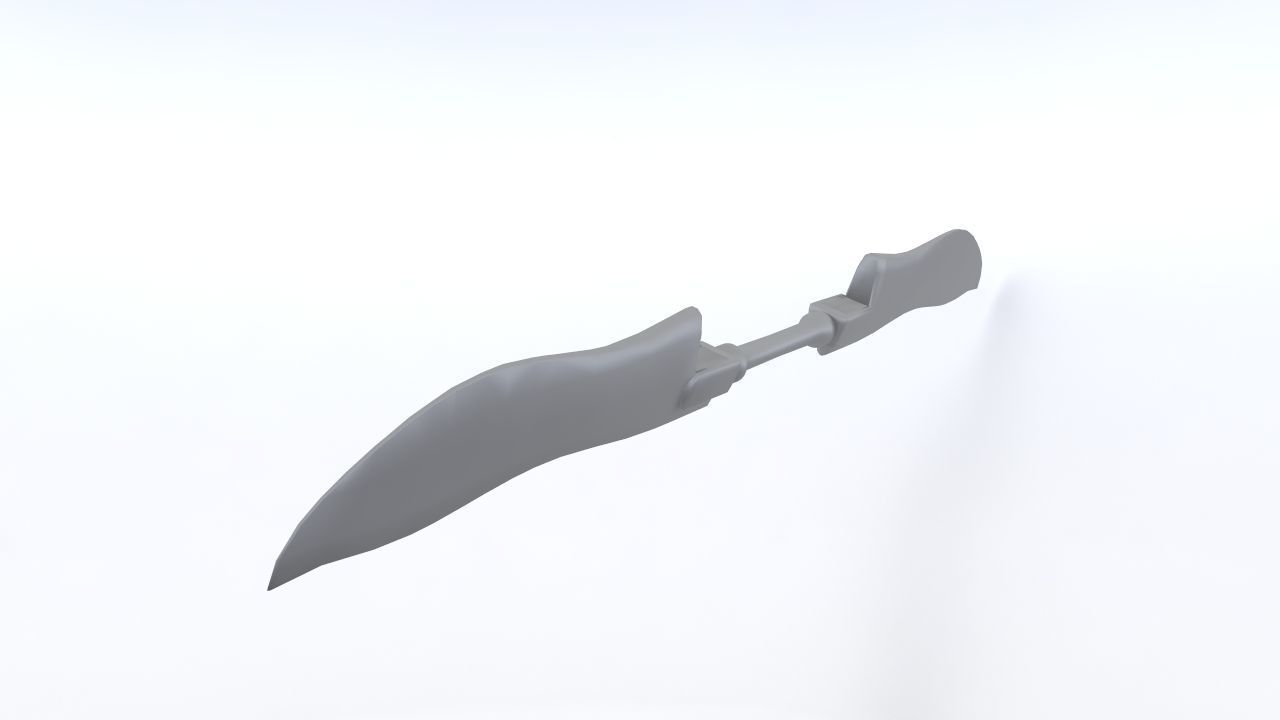 Fantasy double-blade Low-poly 3D model_5