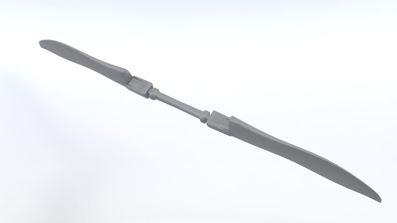 Fantasy double-blade Low-poly 3D model_6