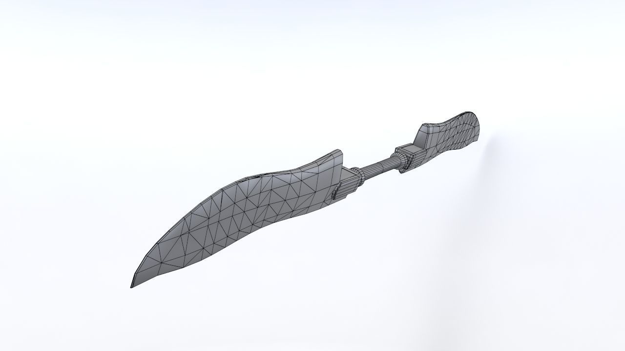 Fantasy double-blade Low-poly 3D model_7