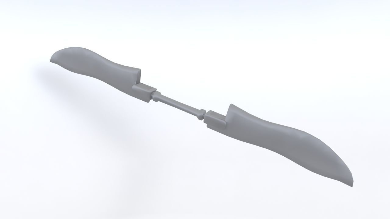 Fantasy double-blade Low-poly 3D model_10