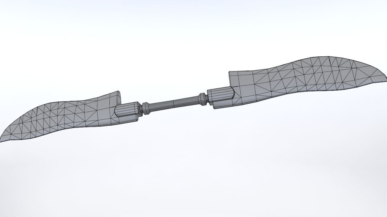 Fantasy double-blade Low-poly 3D model_9