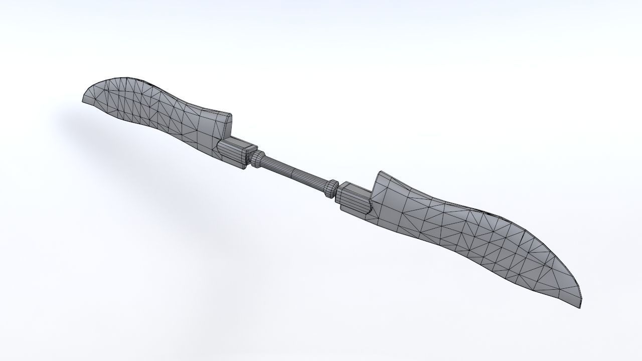Fantasy double-blade Low-poly 3D model_11
