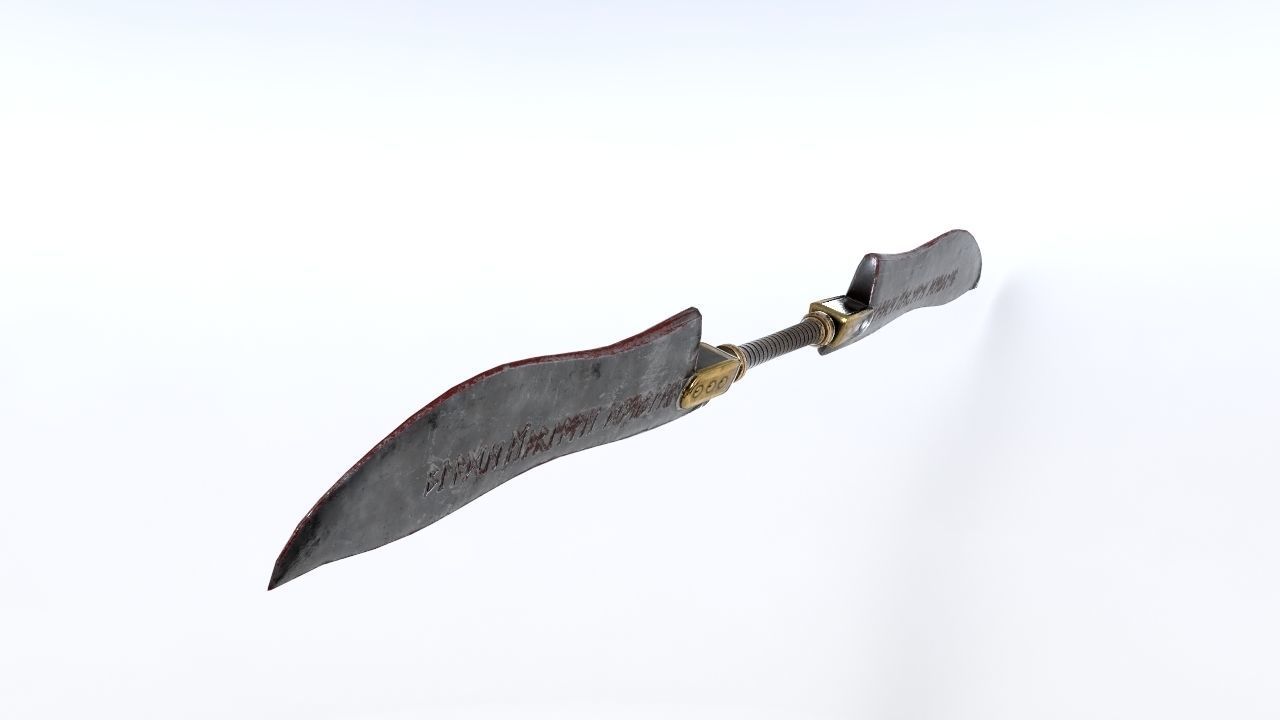 Fantasy double-blade Low-poly 3D model_2