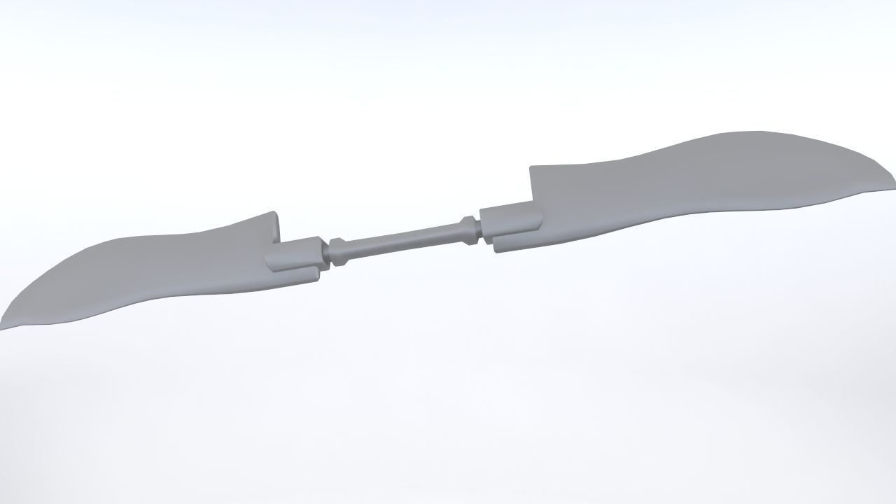 Fantasy double-blade Low-poly 3D model_4