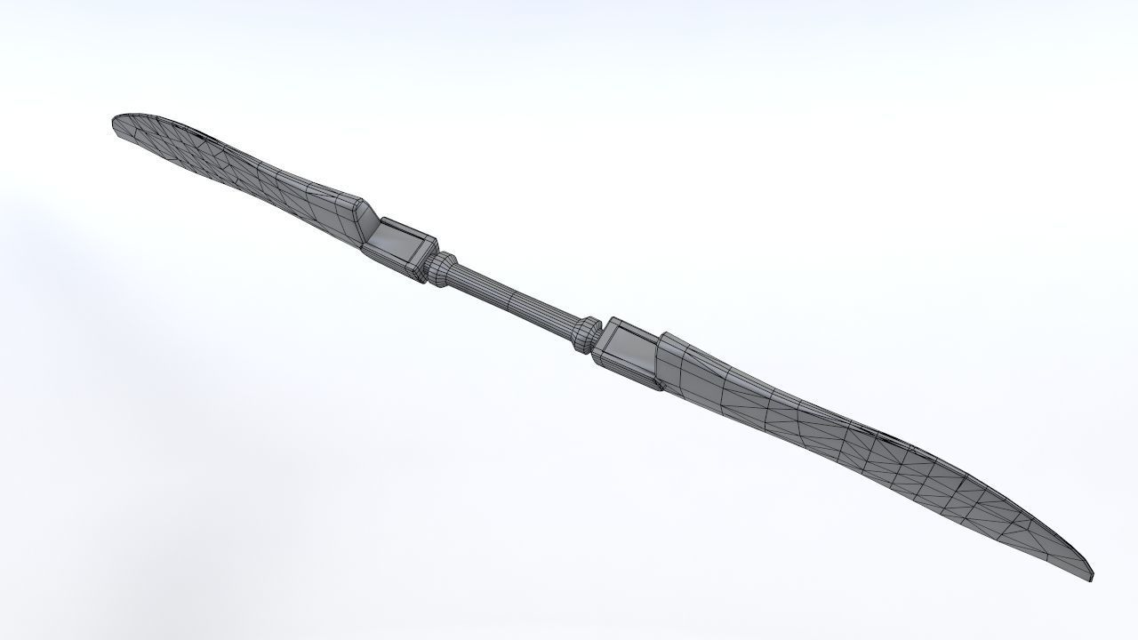 Fantasy double-blade Low-poly 3D model_8