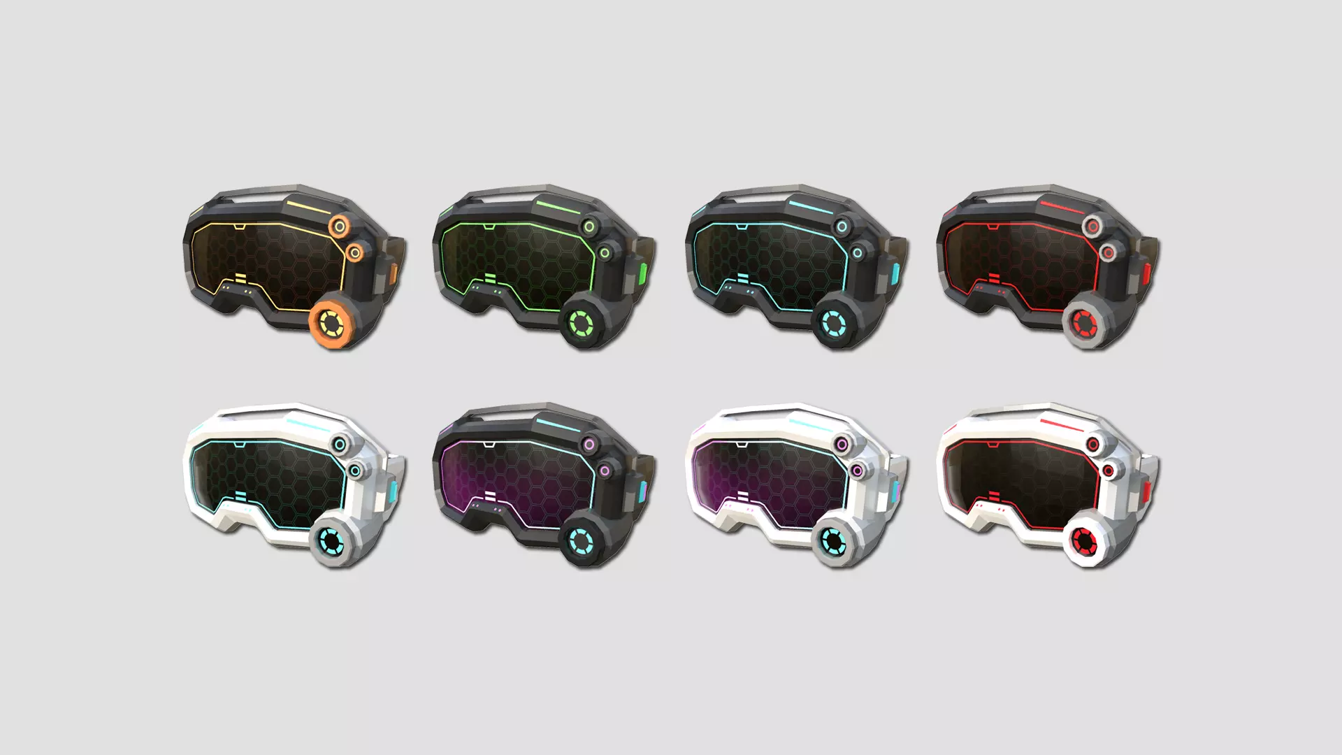 08 SciFi Glasses Low Poly A Collection - Character Design _0