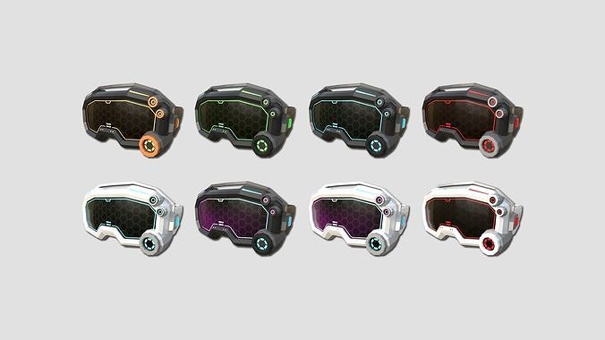 08 SciFi Glasses Low Poly A Collection - Character Design 