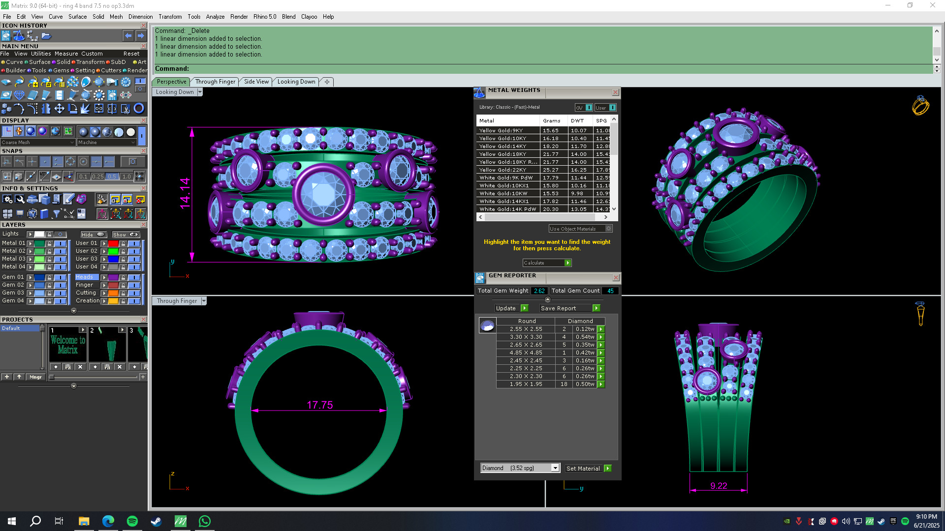 Multi Row Diamond Eternity Band 3D Jewelry Model 3D print model_6
