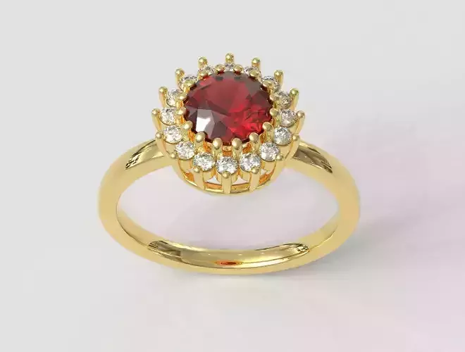 6mm Round Gemstone Classic Ring