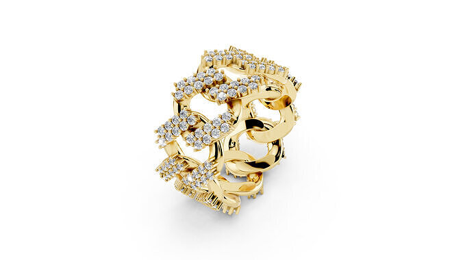Interlocking Diamond Twisted Link Band 3D Jewelry Model 3D print model
