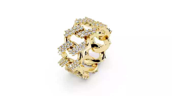 Interlocking Diamond Twisted Link Band 3D Jewelry Model 3D print model