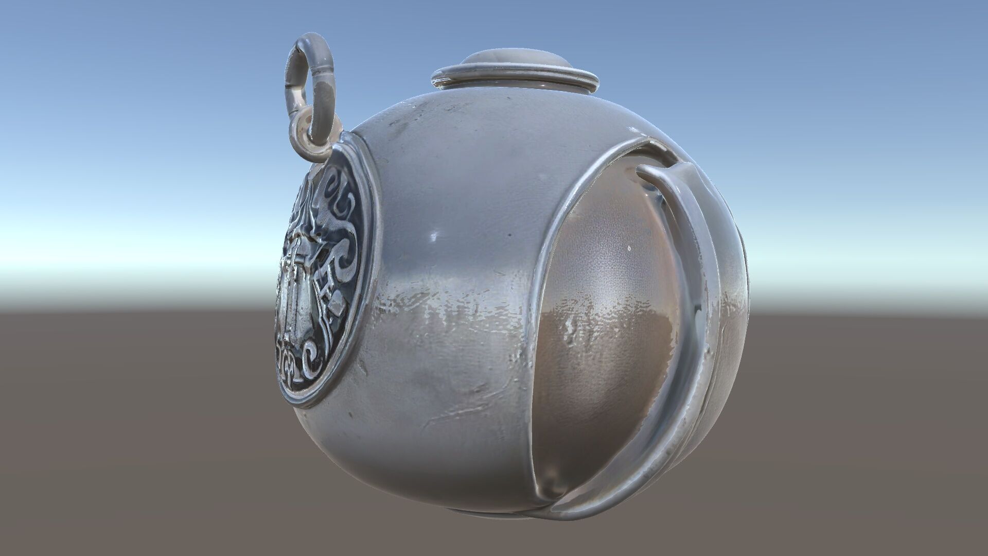 Vintage Metal Canteen Model Pack Low-poly 3D model_3