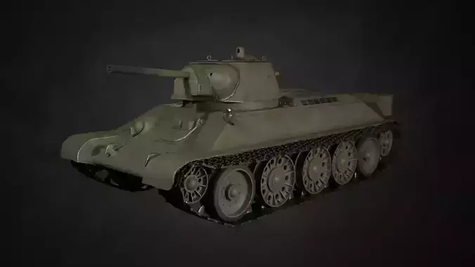 T-34 1942 soviet tank 3D model
