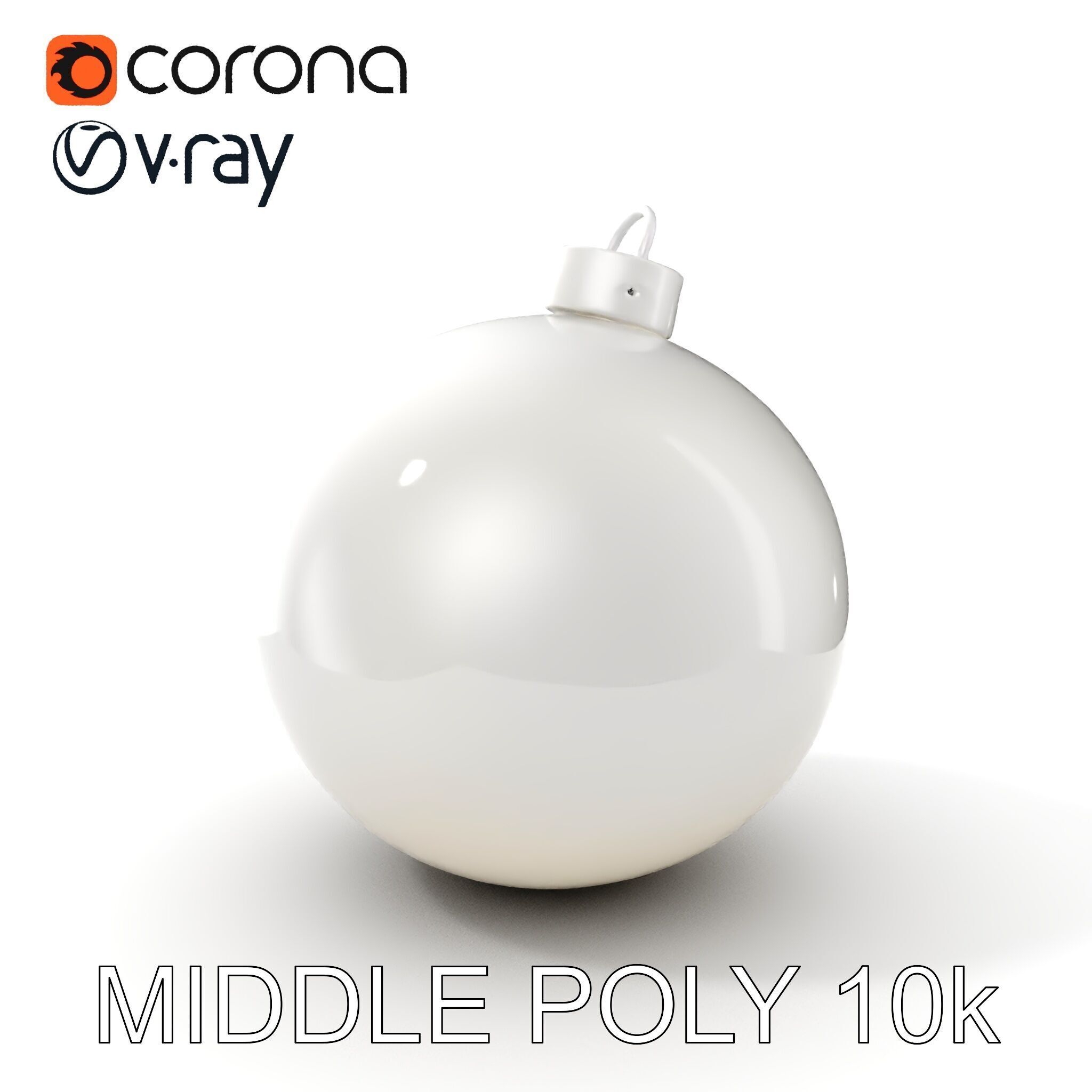 Christmas Ornament Sphere Model Pack Low-poly 3D model_6