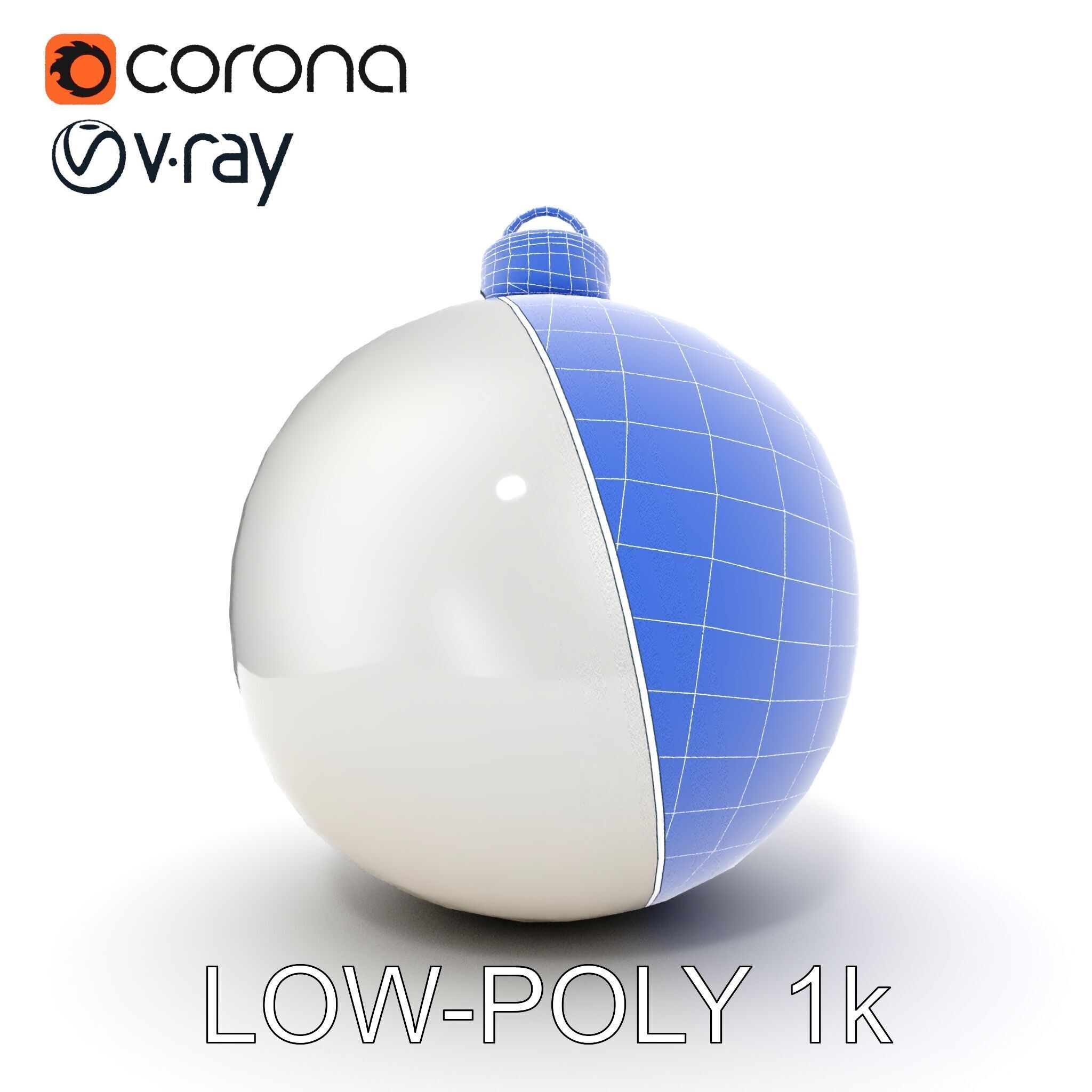 Christmas Ornament Sphere Model Pack Low-poly 3D model_29
