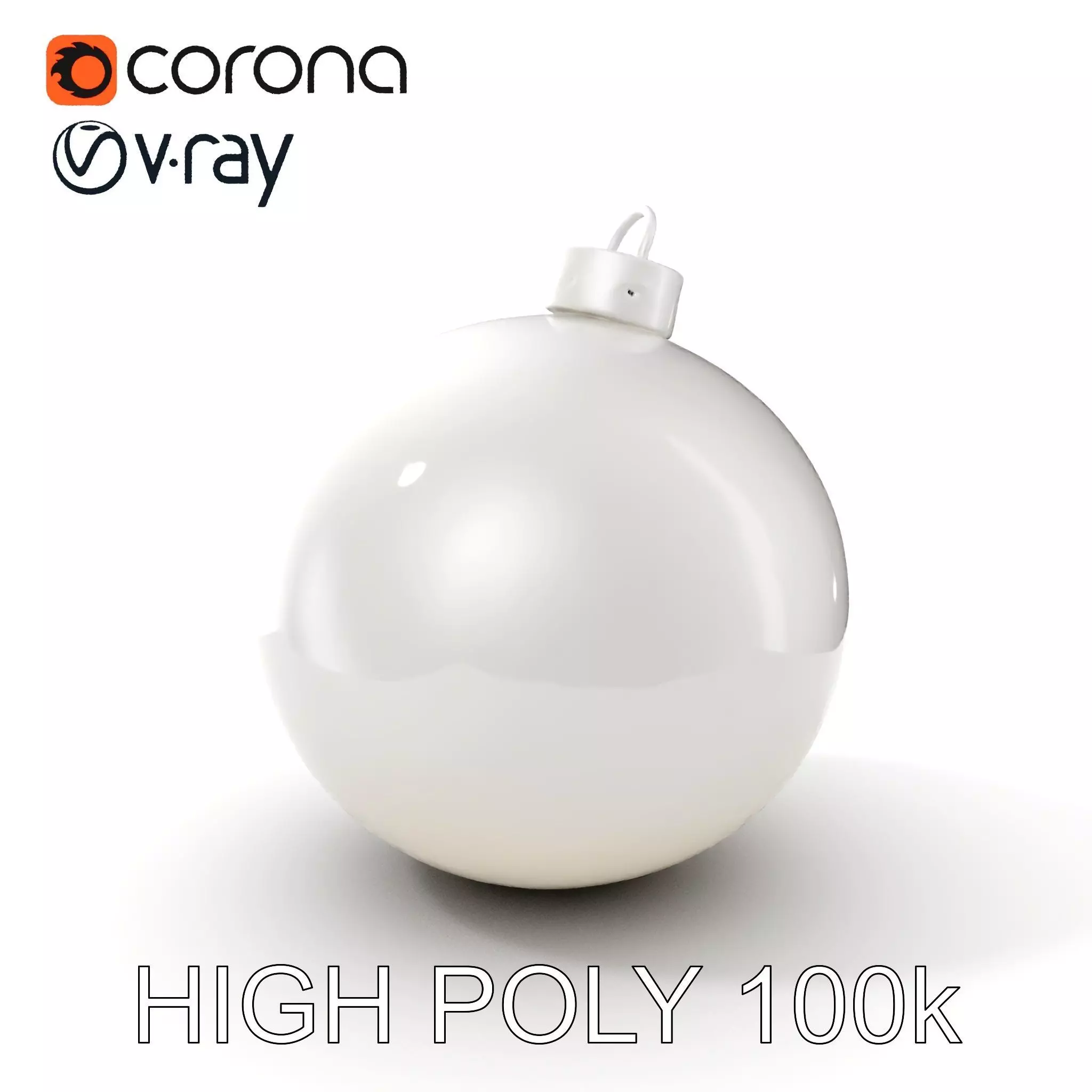 Christmas Ornament Sphere Model Pack Low-poly 3D model_0