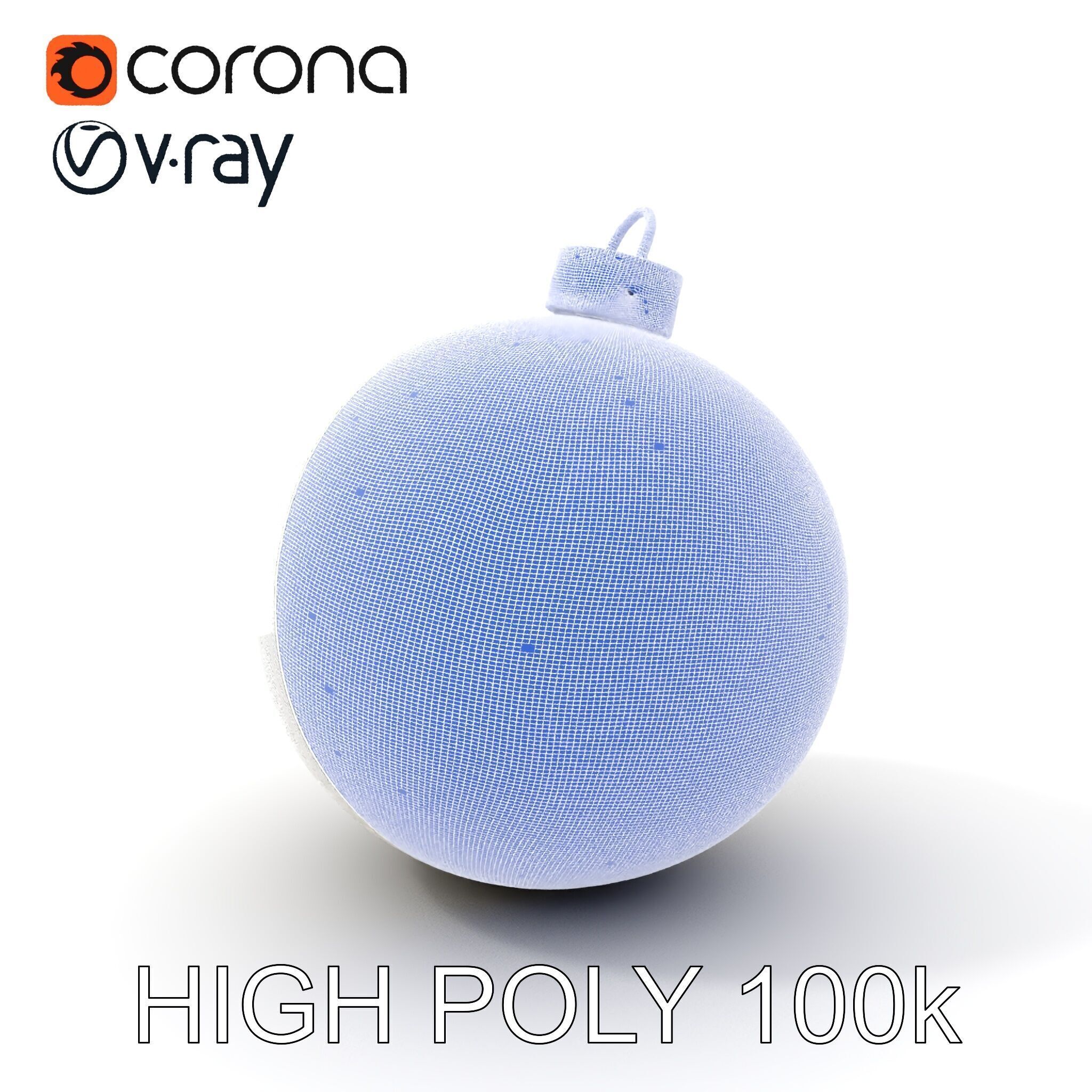 Christmas Ornament Sphere Model Pack Low-poly 3D model_4