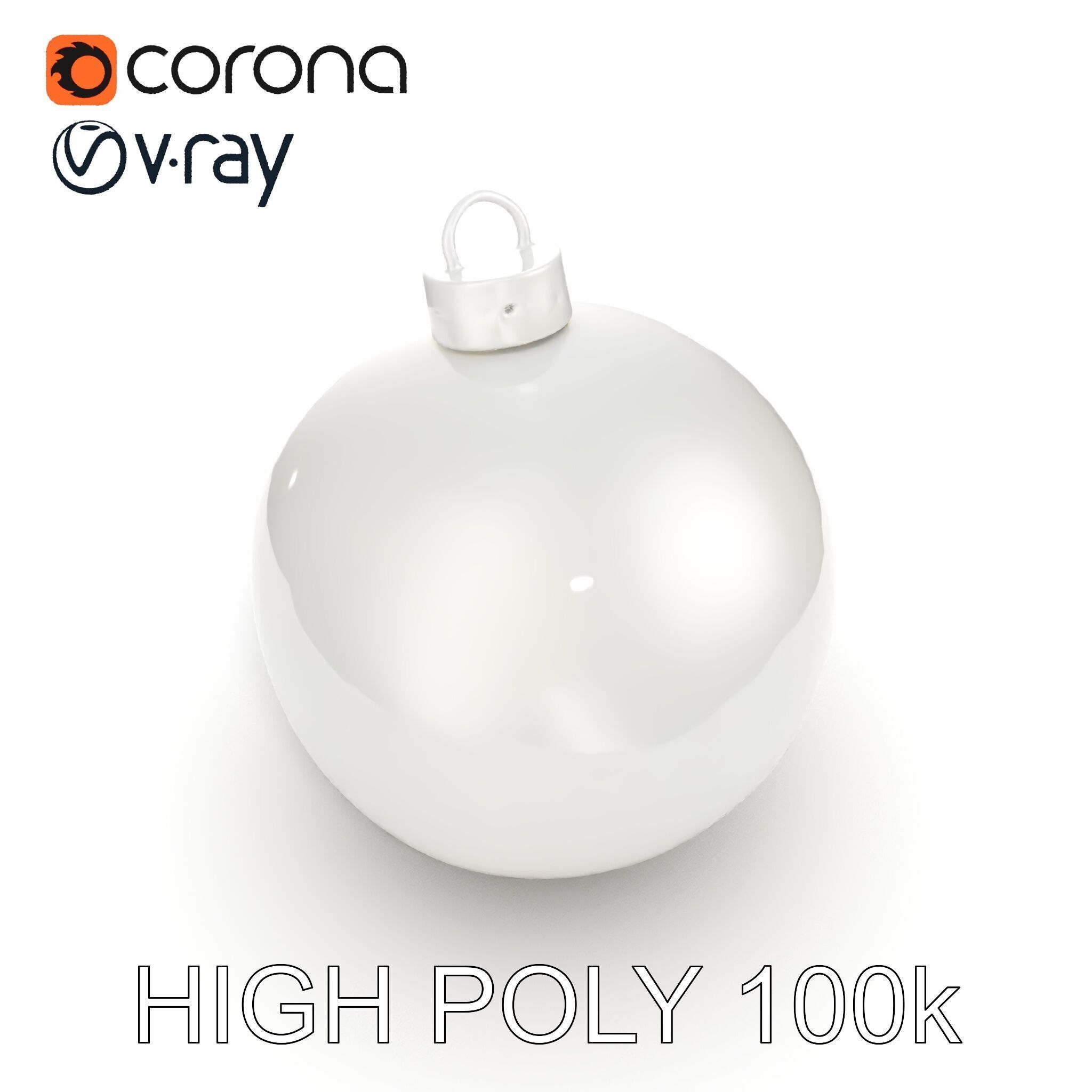 Christmas Ornament Sphere Model Pack Low-poly 3D model_15