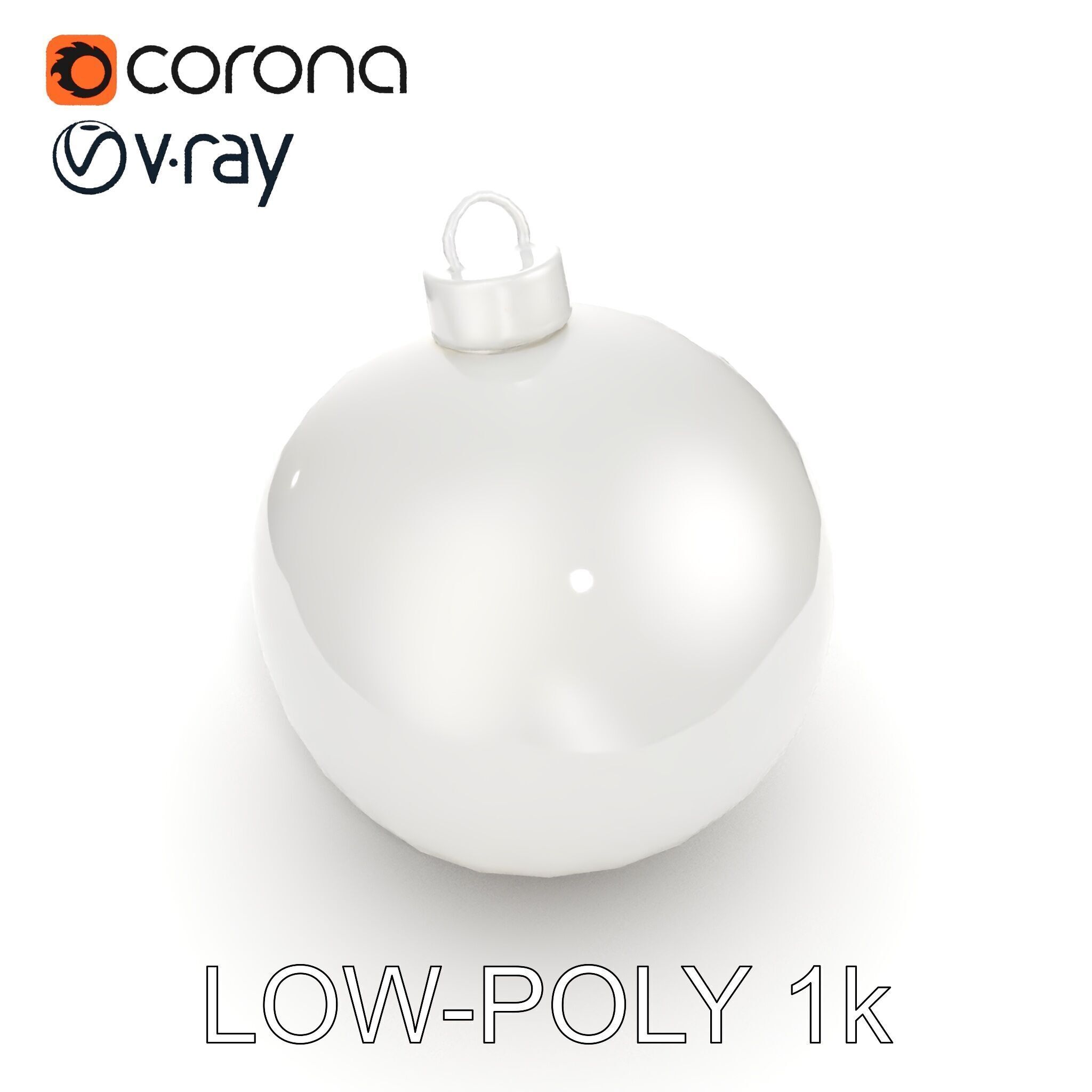 Christmas Ornament Sphere Model Pack Low-poly 3D model_14