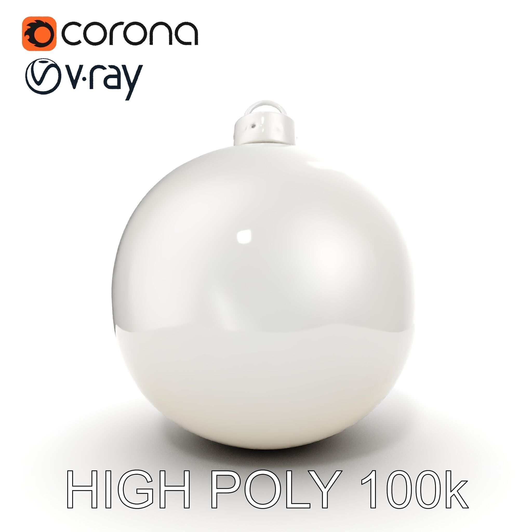 Christmas Ornament Sphere Model Pack Low-poly 3D model_27