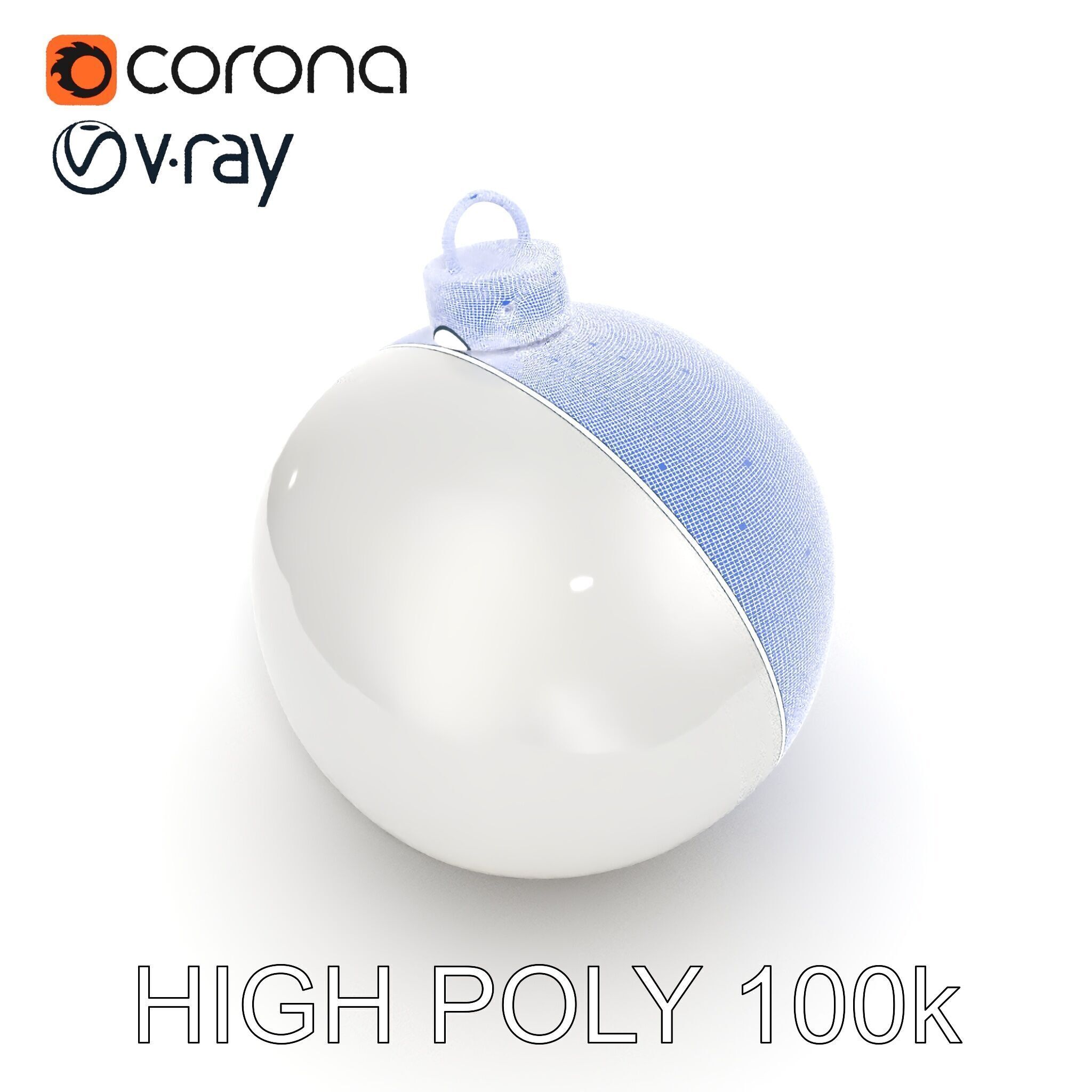 Christmas Ornament Sphere Model Pack Low-poly 3D model_33