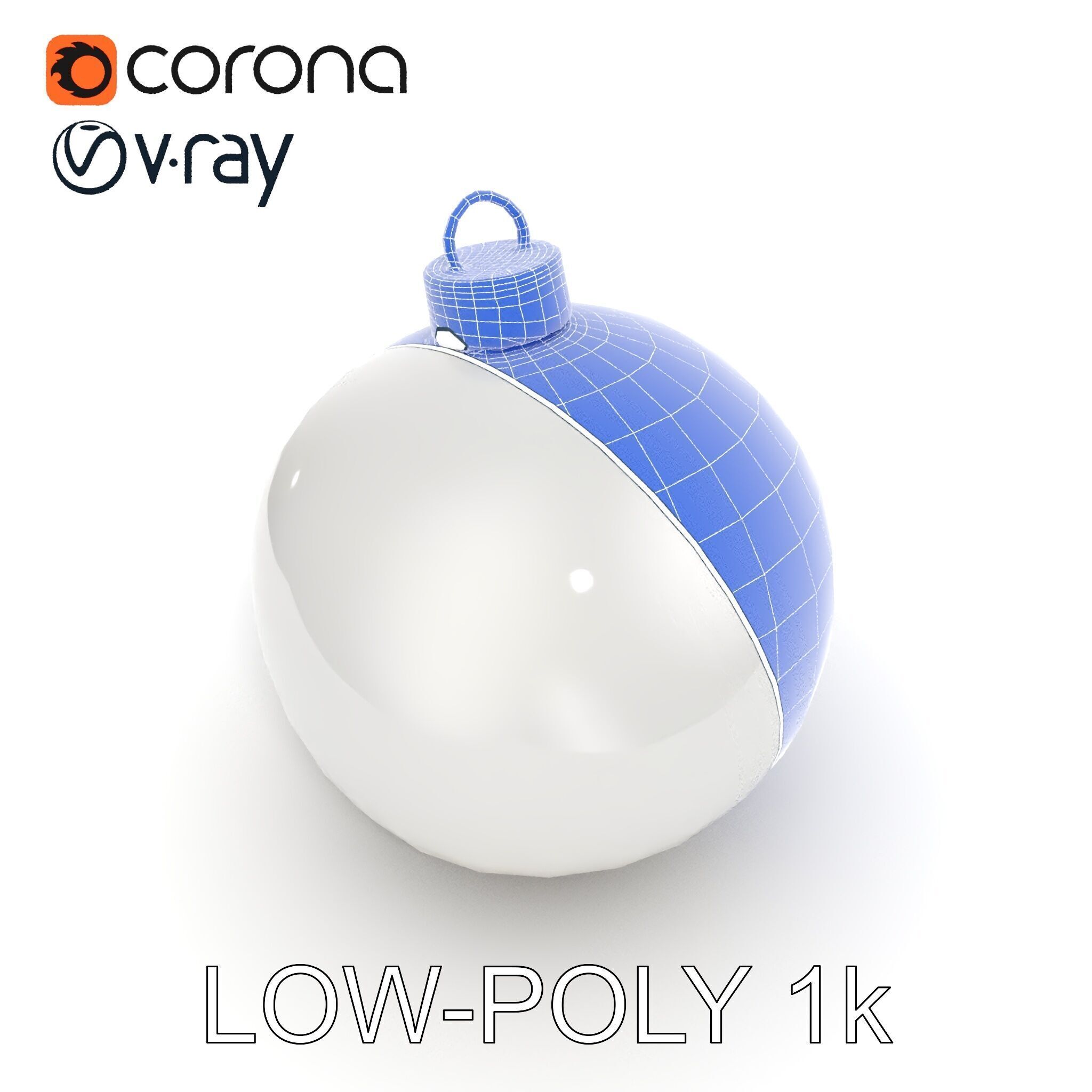 Christmas Ornament Sphere Model Pack Low-poly 3D model_26