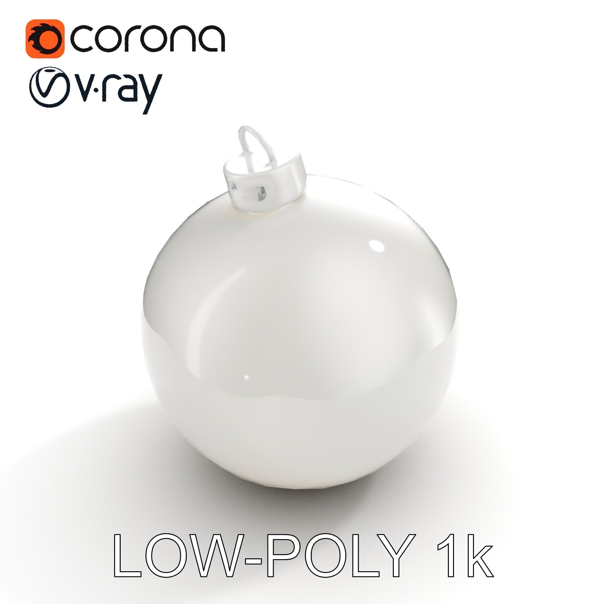 Christmas Ornament Sphere Model Pack Low-poly 3D model_9