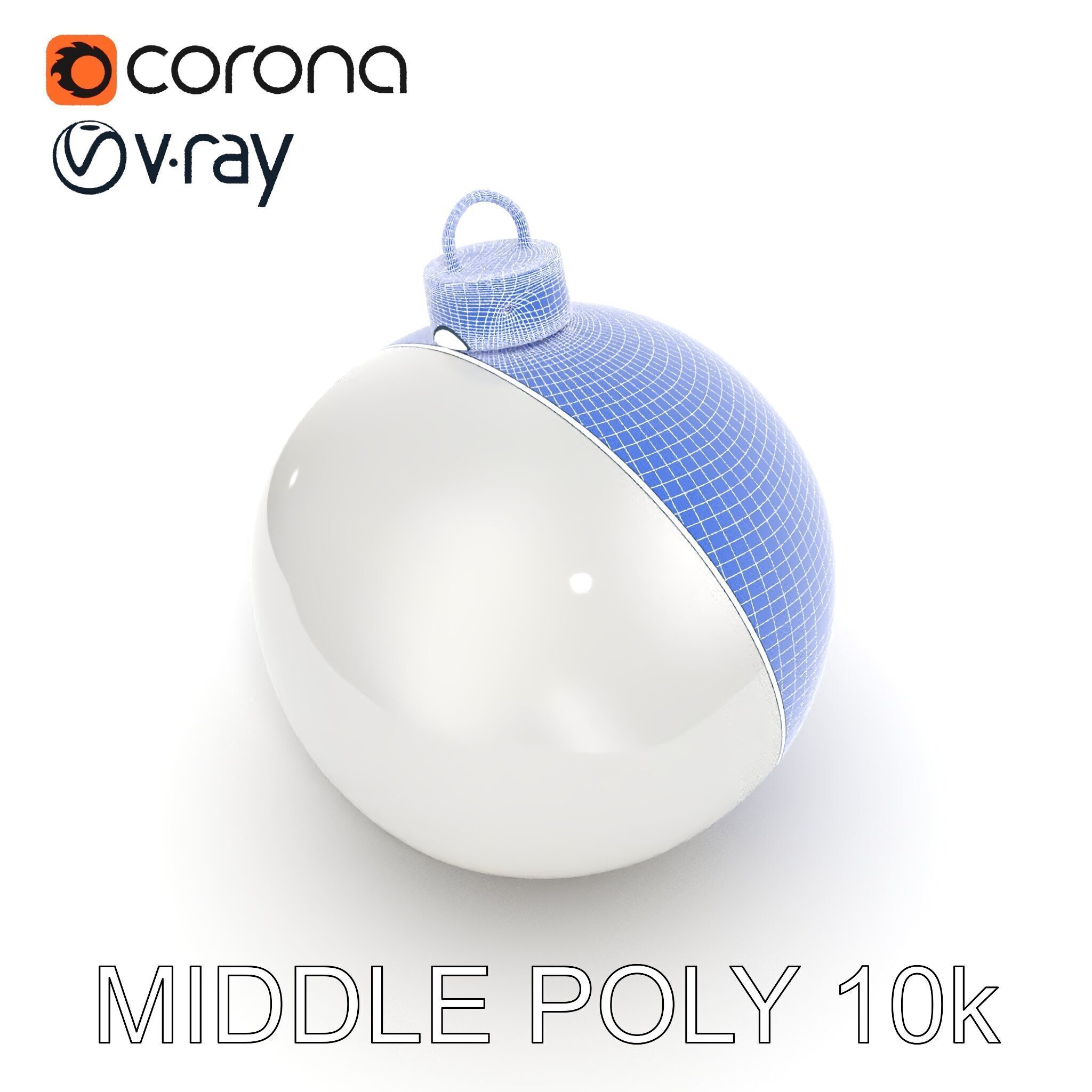 Christmas Ornament Sphere Model Pack Low-poly 3D model_11