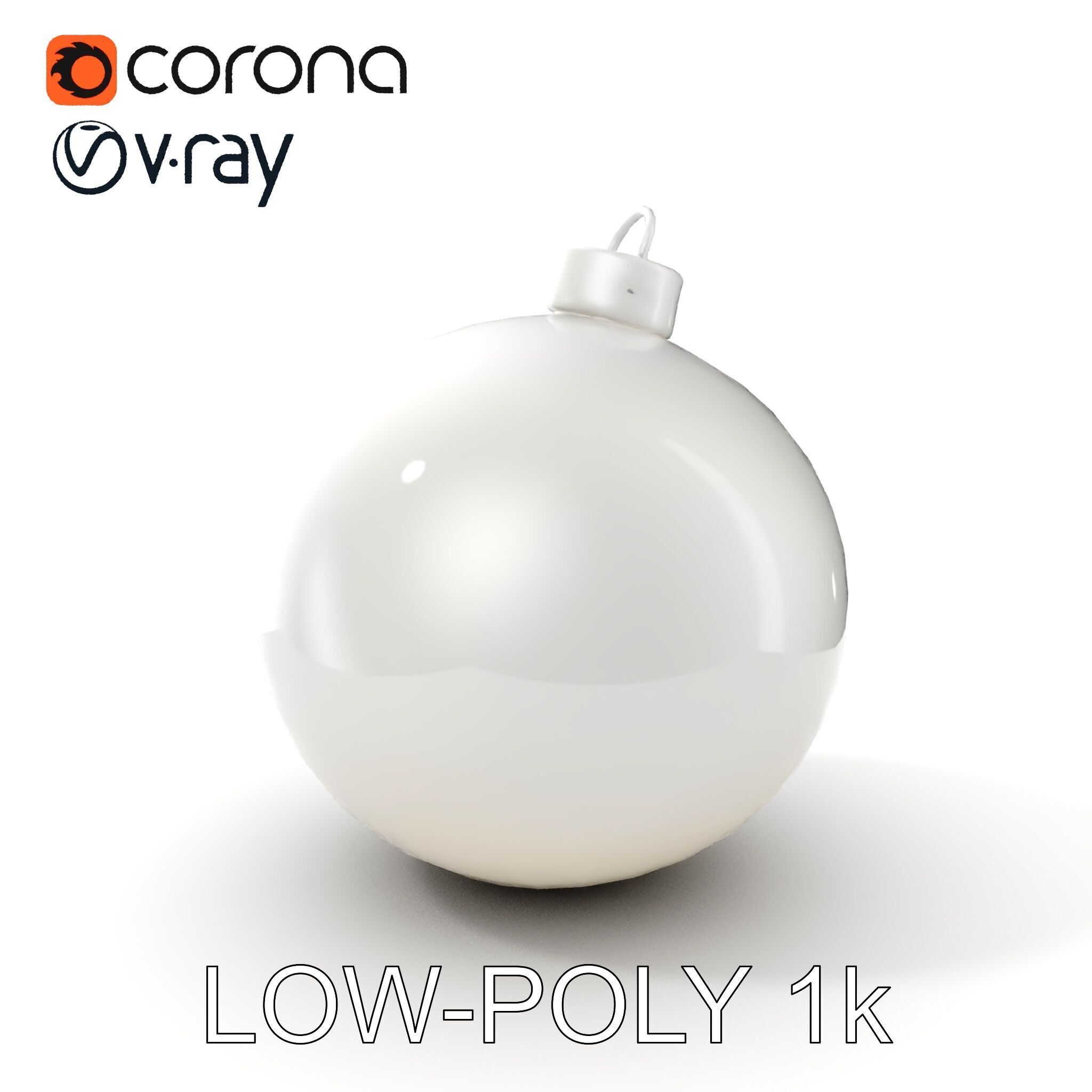 Christmas Ornament Sphere Model Pack Low-poly 3D model_7
